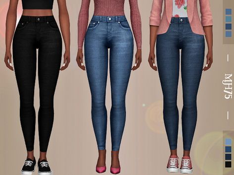 Margeh-75's S4 Genie Jeans Female Genie, Satin Skater Dress, Cc Sims4, Pretty Little Dress, Sims 4 Teen, Clothing Female, Bodysuit Tops, Sims 4 Downloads, Sims 1