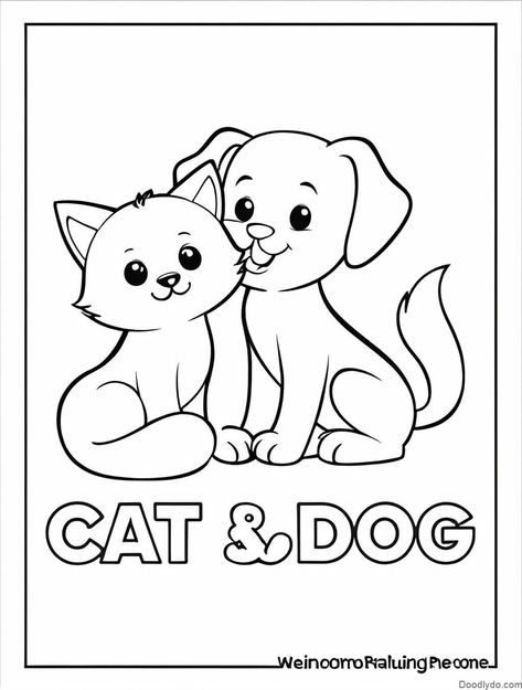 Dog And Cat Coloring Pages Check more at https://doodlydo.com/dog-and-cat-coloring-pages/ Cat And Dog Coloring Pages, Cat Coloring Pages, Cat Coloring, Dog Coloring Page, Cat Coloring Page, Dog And Cat, Xmas Cards, Printable Coloring Pages, Printable Coloring