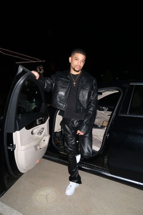 All Black Fashion Men, Men Bday Outfit, Leather Pants Men Aesthetic, All Black Outfit For Work Men, Men’s Leather Pants Outfit, Men Leather Pants Outfits Street Styles, Black Leather Pants Outfit Men, Men Leather Pants Outfits, Leather Pants Mens Outfit