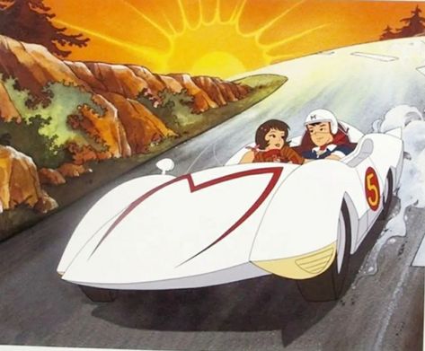 Speed Racer Anime, Speed Racer Cartoon, Japanese Superheroes, School Cartoon, Speed Racer, Motor Racing, Creative Process, Cartoon Characters, Fan Art