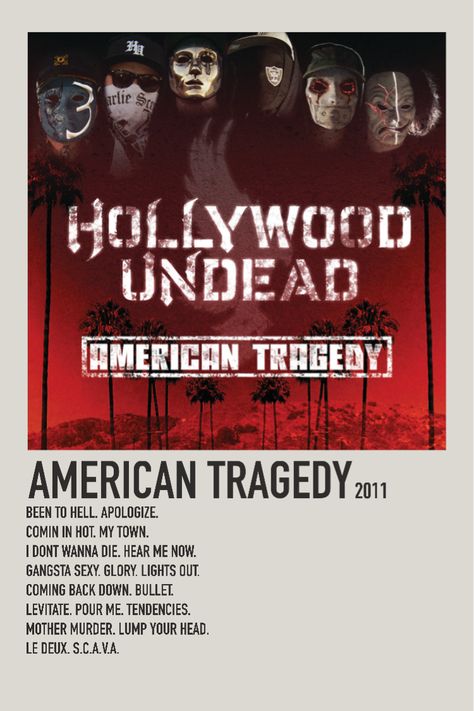 minimalist album poster Hollywood Undead Poster, Minimalist Album Poster, Polaroid Posters, Hollywood Undead, Asking Alexandria, My Town, Minimalist Poster, In Hot, Album Covers