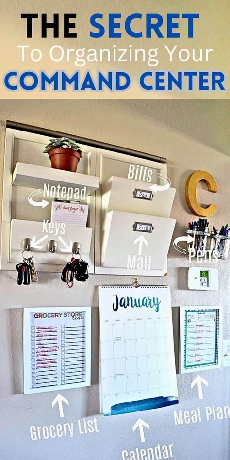 Simplify and organize your home with these family command center ideas! Putting together a command center wall helps so much with home organization! Family command center organization Cottage | family command center organization | family calendar wall command center organization ideas | family command center ideas kitchen | family command center ideas kitchen modern | family command center wall small spaces | command center organization diy | family command center diy organization ideas Parent Command Center, Kitchen Command Center Wall, Family Calendar Organization, Command Center Wall, Family Calendar Wall, Family Message Center, Family Command Center Wall, Command Center Ideas, Family Organization Wall