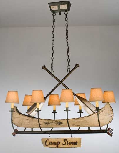 Canoe Chandelier ~ tee hee #CDNGetaway Rustic Hardware, Log Cabin Decor, Cabin Lighting, Rustic Retreat, Rustic Lodge, Rustic Chandelier, Chandelier Shades, Wood Plaques, Custom Lighting