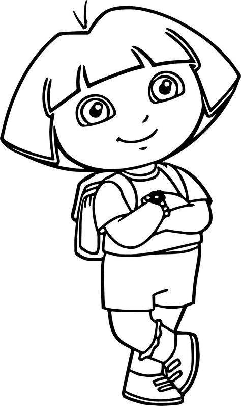 cool Dora The Explorer Calm Coloring Page Dora The Explorer Drawing, Dora Painting, Dora Coloring Pages, Dora Map, Dora Drawing, Dora Coloring, Sketch Head, Shapes Drawing, Geometric Shapes Drawing