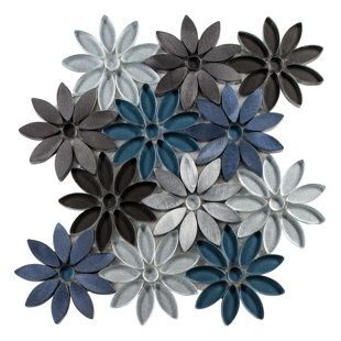 Metal Mosaic Tiles, Stone Mosaic Tile, Flower Tile, Metal Tile, Mosaic Wall Tiles, Pool Tile, Glass Mosaic Tiles, Backsplash Ideas, Tile Samples