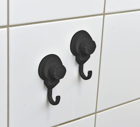 Set of 2 hooks on stong suction cup pp black Kitchen Wall Organizer, Glass Shower Doors Frameless, Suction Cup Hooks, Cup Hooks, French Home, Bean Bag Chair Kids, Bath Or Shower, Bath Brushes, Vacuum Suction