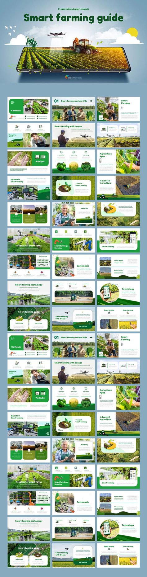 Smart Farming Theme related PPT Templates. Get your own editable pre-designed slides. #SlideMembers #Smart #Farming #Business #Technology #Mockup #Drone #Agriculture #Countryside #Nature #Green #Growth #Landscape #Best #Report #Professional #Diagram #Multipurpose #Proposal #Company #Profile #Overview #Layout #PPT #Design #freePowerpointTemplate #freepresentation #PowerpointTemplate #Presentation #Templates #freetemplate #Slides #GoogleSlides #PowerPoint #PPTdeck #freePPT #PPTdownload #Keynote Smart Farming, Company Profile Design Templates, Company Profile Presentation, Farming Guide, Smart Farm, Keynote Design, Presentation Slides Design, Presentation Deck, Powerpoint Slide Designs