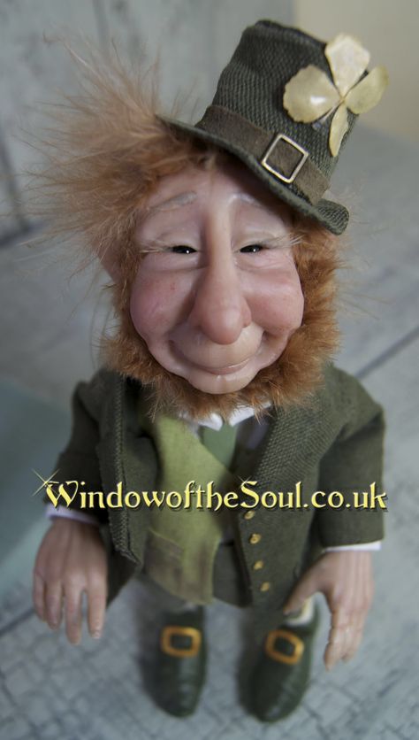 Irish Leprechaun, Soul Artists, Sculpted Doll, Fantasy Art Dolls, Fantasy Doll, Polymer Clay Dolls, Clay Dolls, St Pattys Day, Saint Patrick