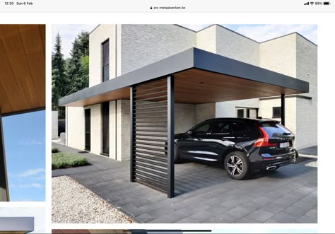 Parking In Front Of House, Outdoor Parking Design, Car Porch Design Modern, Parking Design Home, House Canopy Design, Car Port Ideas, Pergola Garage, Functional Garage, Carport Design