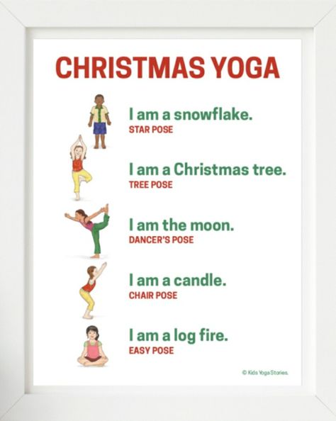 December Yoga Themes, Christmas Yoga For Kids, Grinch Food, Christmas Yoga, Storytime Ideas, Dancers Pose, Kids Yoga Classes, Yoga Games, Yoga Themes