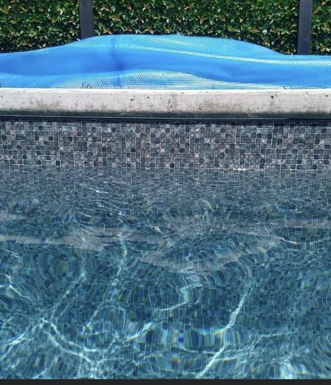 Farmhouse Yard, Grey Mosaic, Pool Stuff, Vinyl Pool, Pool Liner, Pool Remodel, Pool Colors, Pool Liners, Pool Tiles