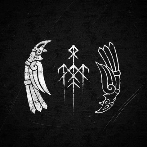 Runes Tattoo, Norse Mythology Tattoo, Scandinavian Tattoo, Viking Tattoo Symbol, Viking Tattoo Sleeve, Art Viking, Rune Tattoo, Crow Tattoo, Norse Symbols