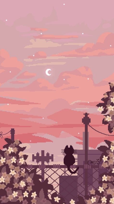 Dusk Wallpaper, 8bit Art, Cute Simple Wallpapers, Cool Wallpapers Art, 판타지 아트, Simple Wallpapers, Pretty Wallpapers Backgrounds, Kawaii Wallpaper, Anime Scenery Wallpaper