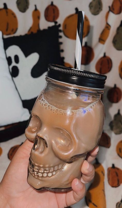 These skull cups are so cute! Perfect for Spooky Szn ☠️ #halloween #skullcup #skull Halloween Bathroom Decorations, Party Makeup Looks, Paris Girl, Tumbler Glass, Spooky Szn, Pretty Mugs, Glass Cups, Gothic House, Drinking Glasses