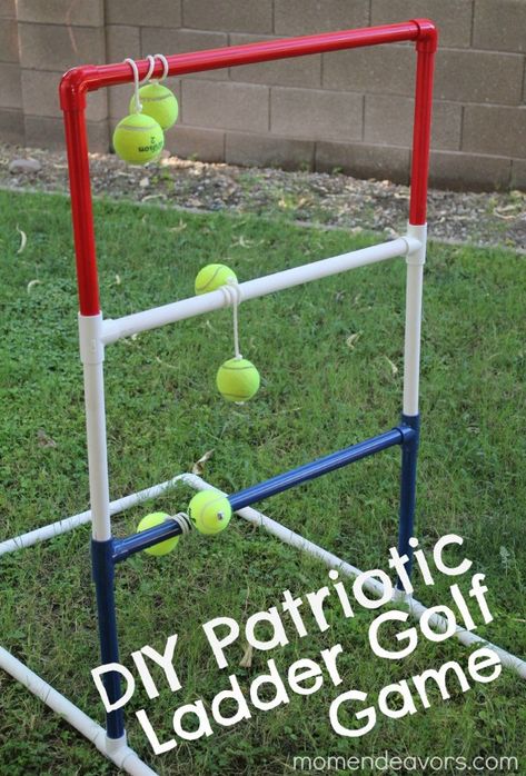 Ladder Ball Ladder Golf, Diy Yard Games, Ladders Game, Gaming Area, Outside Games, Diy Entertainment, Golf Mom, Diy Ladder, Fun Outdoor Games