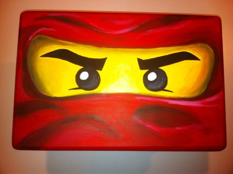 LEGO Ninjago hand painted stool (top view) Stool Top View, Ninja Room, Lego Painting, Hand Painted Stools, Lego Bedroom, Painted Stools, Lego Birthday Party, Diy Gifts For Kids, Lego Birthday