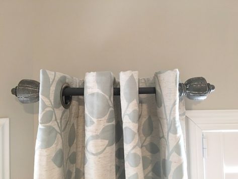 Small Curtain Rods Ideas, Spring Curtain Rods Window Treatments, Drapes On Short Rods, Small Curtain Rods Large Window, Partial Curtain Rod, Mini Curtain Rods, Faux Curtain Rod, Curtain Rods Short, Side Window Curtains