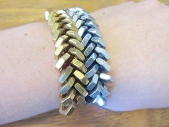 Hex Nut Bracelet: 4 Steps (with Pictures) Hex Nut Jewelry, Hex Nut Bracelet, Nut Bracelet, Paracord Bracelet Tutorial, Hex Nut, Chain Maille Jewelry, An Engineer, Upcycled Jewelry, Paracord Bracelets