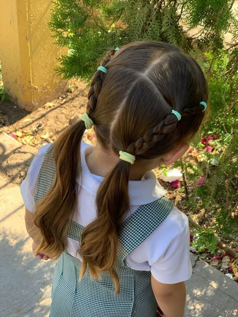 Short Hair Style For Kids School, Two Ponytail Hairstyles, Jasmine Hair, Easy Little Girl Hairstyles, Girly Hairstyles, Easter Hairstyles For Women, Girl Hair Dos, Hair Puff, Layered Haircuts For Medium Hair