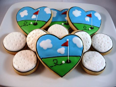 Golf Tournament Ideas, Best Snap, Golf Cookies, Flower Shaped Cookies, Golf Cake, Par Tee, Iced Sugar Cookies, Heart Shaped Cookies, Golf Birthday