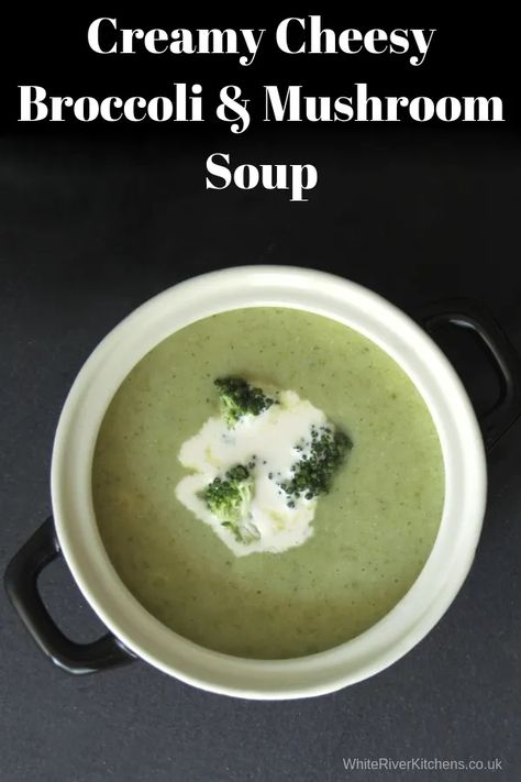 Broccoli Mushroom Soup, Broccoli Mushroom, Easy Homemade Soups, Cauliflower Mushroom, Mushroom Broccoli, Cream Of Broccoli, Cream Of Broccoli Soup, Creamy Broccoli, Broccoli Stems