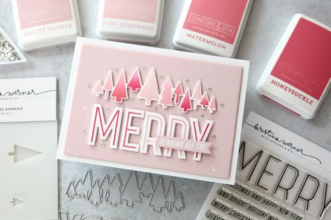 Introducing a brand new product line from Kristina Werner - CZ Design Cathy Zielske, Kristina Werner, Diy Holiday Cards, Tree Stencil, Holiday Gift Card, Artist Card, Scrapbook Tutorial, Concord And 9th, Are You Okay