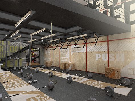 Crossfit DLX on Behance Fitness Gym Interior, Crossfit Studio, Fitness Design Gym, Fitness Center Design, Boutique Gym, Dream Gym, Gym Design Interior, Crossfit Box, Gym Setup