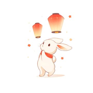 hand clipart,autumn clipart,bunny clipart,cartoon clipart,lantern clipart,festival clipart,cute rabbit,stand and look at the red lanterns,mid-autumn festival,cartoon,hand painted,element,solid color background,light texture icon,aigc,ai painting,ai Bunny Lantern, Lantern Clipart, Cartoon Elements, Lantern Painting, Red Lanterns, Bunny Clipart, Hand Clipart, Autumn Clipart, Logo Cloud