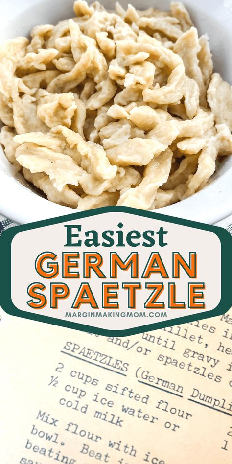 Spaetzle noodles are a type of egg dumpling from Germany, and they're so easy to make! This authentic recipe is perfect for serving as buttered noodles or with sauces, gravies, soups, and stews. Gluten Free Spaetzle, Kielke Noodles, Dumpling Noodles Recipe, German Buttered Noodles, Noodle Dumplings Recipe, Easy Spaetzle Recipes, Swabian Egg Noodles Recipes, Polish Noodles, Spaetzle Recipes Easy