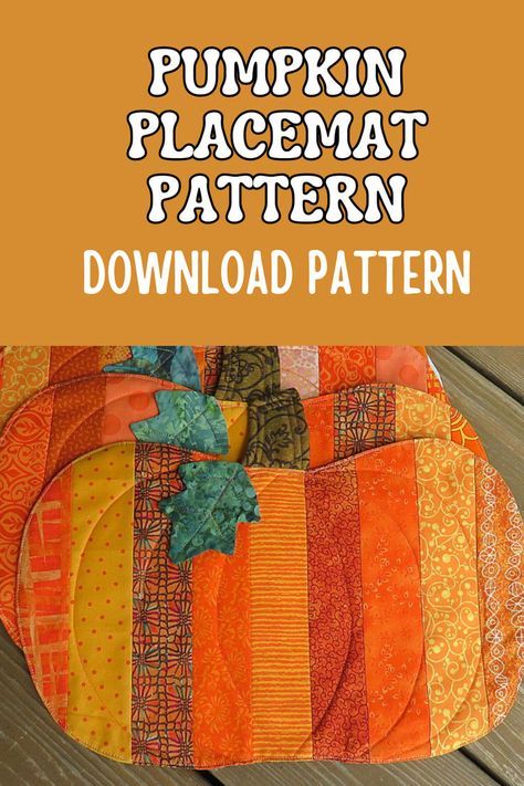 Download this charming pumpkin placemat pattern for fall. Pot Holder Crafts, Easy Placemats, Quilted Placemat Patterns, Table Runners Christmas, Halloween Sewing Projects, Fall Sewing Projects, Quilted Placemat, Fall Quilt Patterns, Quilted Table Runners Christmas