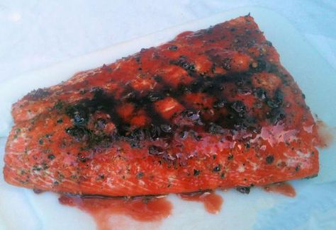 Raspberry Chipotle Grilled Salmon- so Easy--. Photo by Mama's Kitchen (Hope) Raspberry Chipotle Sauce, Paleo Salmon, Chipotle Sauce, Marinade Recipes, Grilled Salmon, Salmon Recipes, Fish And Seafood, Paleo Gluten Free, Food For Thought