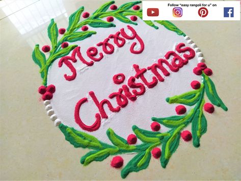 #merrychristmasrangoli #rangoli #rangoidesigns #kolam #muggulu #christmas rangoli Rangoli For Christmas, Christmas Muggulu, Christmas Kolam, Christmas Rangoli, Kolam Design, Simple Rangoli Designs Images, Rangoli Designs Images, Kolam Designs, Simple Rangoli