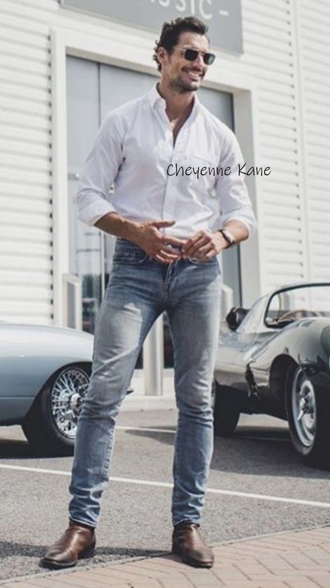 David Gandy Style, Mens Smart Casual Outfits, Urban Cowboy, Gym Outfit Men, David James Gandy, Smart Casual Men, Mens Fashion Rugged, David J, David Gandy