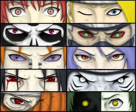 Akatsuki eyes inside their last battles battles... (Except for Zetsu and Obito) Akatsuki Eyes, Naruto Pics, Naruto Eyes, Naruto Painting, Naruto Sharingan, Mangekyou Sharingan, Naruto Cosplay, Naruto Shippuden Sasuke, Naruto Uzumaki Shippuden