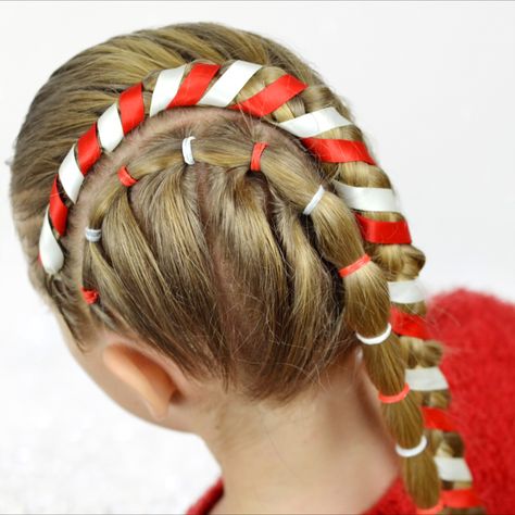 Do you like Candies? My Little Girl LOVES them in all variants, and she was absolutely happy with this new Candy Cane Hair Look. In this festive hair tutorial, I will show you how to do a Doble Candy Cane Festive Hair. This amazing hairstyle is very beautiful and kids love such thematic styles. Hair With Ribbon, Candy Cane Hair, Whoville Hair, Festive Hair, Twist Hairstyle, Holiday Hair, Holiday Hairstyles, Popular Hairstyles, Winter Hairstyles