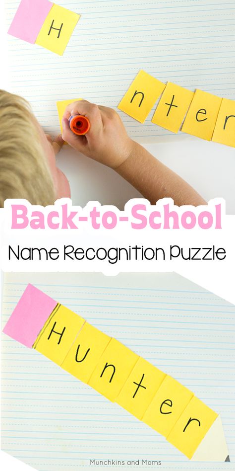 Preschool Name Recognition, Back To School Crafts For Kids, Name Activities Preschool, September Preschool, Preschool Names, Therapy Techniques, Name Recognition, Writing Centers, Back To School Art