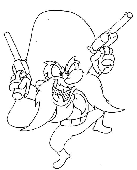 Yosemite Sam Tattoo, Yosemite Drawing, Looney Tunes Coloring Pages, Sam Tattoo, Traditional Tattoo Stencils, Minion Coloring Pages, Stitch Tattoo, Tattoo Outline Drawing, Yosemite Sam