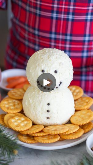 Snowman Cheeseball Christmas, Cheeseball Christmas, Snowman Cheeseball, Cheeseball Recipe, Christmas Appetizer, Skewer Sticks, Ball Recipes, Ranch Seasoning Mix, Cheese Ball Recipes