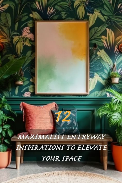 Transform your entryway with these 12 stunning maximalist inspirations that will elevate your space! Embrace the vibrant colors, lush greenery, and bold patterns that create a welcoming atmosphere. From accent pillows to chic wall art, discover how to make a statement in your home! Bold Entryway, Japandi Dining Room, Organic Modern Kitchen, Modern Farmhouse Living, Maximalist Style, Maximalist Design, Entryway Inspiration, Chic Wall Art, Modern Farmhouse Living Room