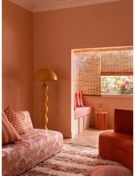 Living Room Wall Color Ideas, Room Wall Color Ideas, Color Palette Terracotta, Peach Pantone, Palette Terracotta, Croatia House, New House Vision Board, Penthouse Decor, Apricot Colour