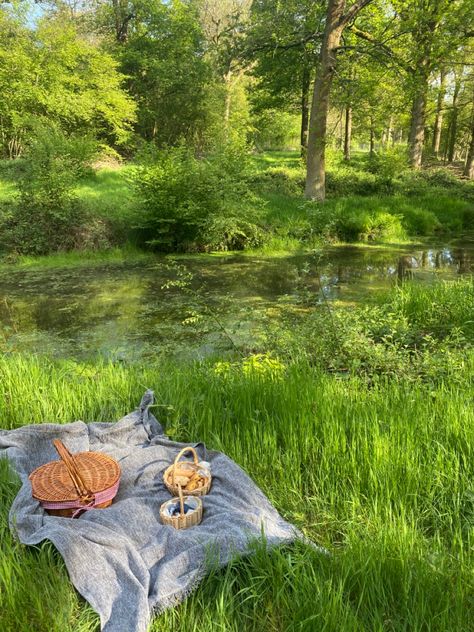 cottagecore picnic summer day pond Picnic Asthetic Picture, Picnic Cottagecore Aesthetic, Cottagecore Date Ideas, Picnic Summer Aesthetic, Cottagecore Picnic Photoshoot, Aoife Core, Garden Picnic Aesthetic, Shirin Core, Picnic In Forest