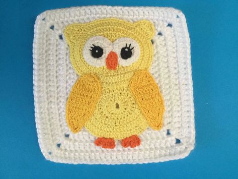 Solid Crochet Granny Square Pattern Owl Granny Square, Granny Square Ideas, Crochet Granny Square Pattern, Crochet Granny Square Tutorial, Sunburst Granny Square, Granny Square Projects, Square Crochet Pattern, Granny Pattern, Owl Crochet Patterns