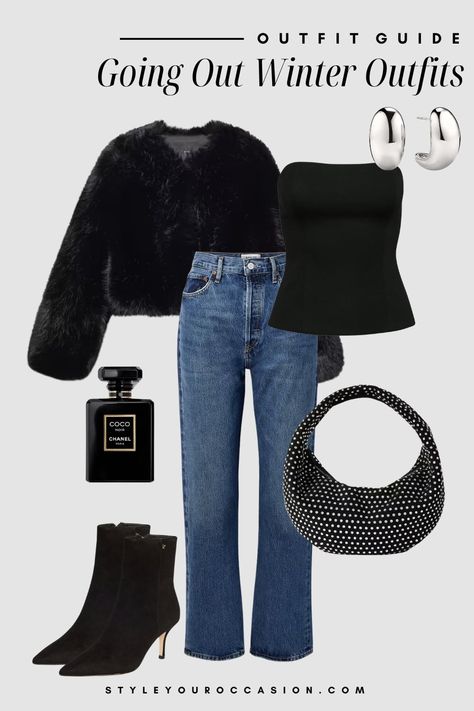 15+ Winter Going Out Outfits That Are Chic & Toasty for 2024 Chic Going Out Outfits Winter, Going Out Outfits Winter Bar, Going Out For Dinner Outfit, Out For Dinner Outfit, Winter Going Out Outfit, Leather Pants Outfit Night, Going Out Outfit Ideas, Winter Dinner Outfit, Winter Going Out Outfits