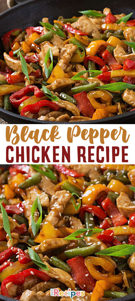 Roasted Chicken And Peppers, Chicken Bell Pepper Crockpot, Chicken Pepper Recipes, Chicken Peppers Recipe, Chicken And Pepper Recipes, Chicken And Bell Peppers, Black Pepper Chicken Recipe, Chicken Squares, Chicken And Peppers