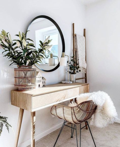 White Room Decor Bedroom, 2024 Home Decor Trends, Rattan Bedroom Furniture, Office Vanity, Boho Living Room Inspiration, 2024 Home Decor, Bedroom Vanity Set, Modern Apartment Living Room, White Room Decor