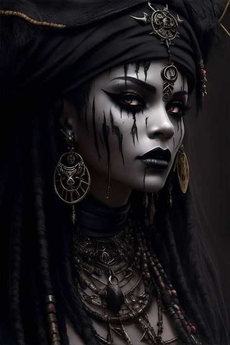 Voodoo Artwork, Voodoo Pirate, Voodoo Woman, Dark Pirate, Pirate Portrait, Tia Dalma, Ghost Pirate, Voodoo Queen, Voodoo Art