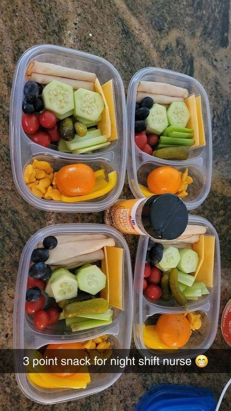 Nurse Snacks Night Shift, Healthy Night Shift Meals, Night Shift Meals, Healthy Nursing Snacks, Nurse Snacks, Night Shift Snacks, Nurse Meal Prep, Nursing Foods, Snack Meals