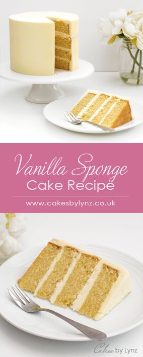 My Vanilla Sponge Cake Recipe - How to make the perfect vanilla sponge cake tutorial– Cakes by Lynz Cake Making Videos, Basic Cake Recipes, Vanilla Sponge Cake Recipe, Work Desserts, Sponge Cake Decoration, Sponge Cake Easy, K Cake, Cake Recipes Uk, 21st Birthday Cake Toppers