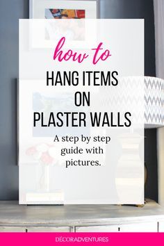 Yes there is an easy way to hang things up on plaster walls. See this guide with pictures at Decor Adventures #oldhousetips #howto #diy #oldhome #plasterwalls Backyard Playhouse, Stucco Walls, How To Hang, What To Use, Hanging Paintings, Plaster Walls, Picture Hanging, Hanging Pictures, Hanging Art