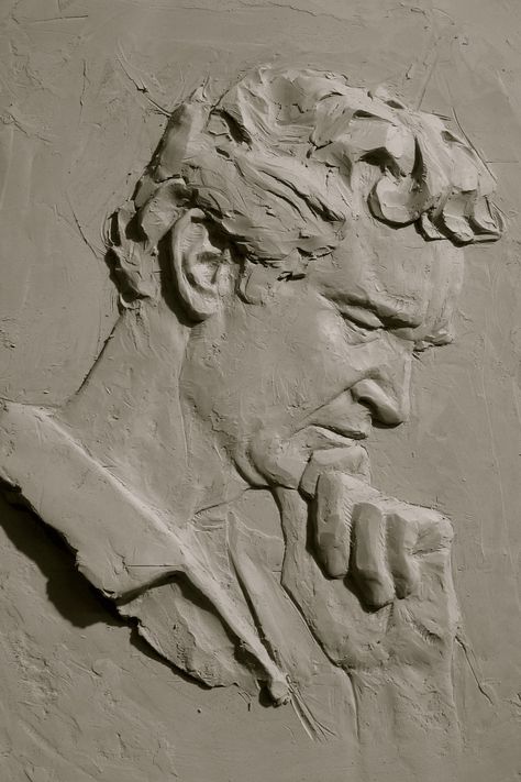 Sculpted relief of Dr. Chase Sculpture Relief, Clay Relief Sculpture, Relief Sculpture Ideas, Relief Sculpture Easy, Bas Relief, Low Relief Sculpture, Abstract Relief Sculpture, Relief Portrait Sculpture, Bas Relief Art